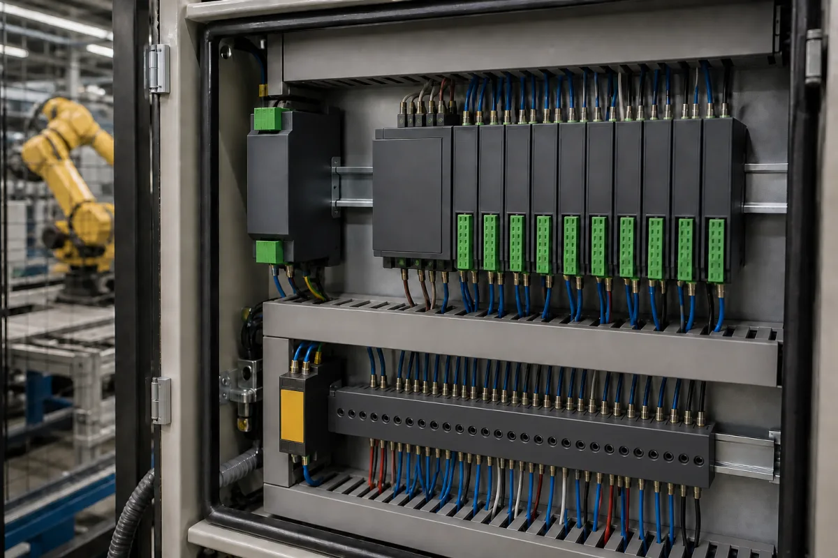 站点控制器（PLC/I/O） 的工业制造场景图