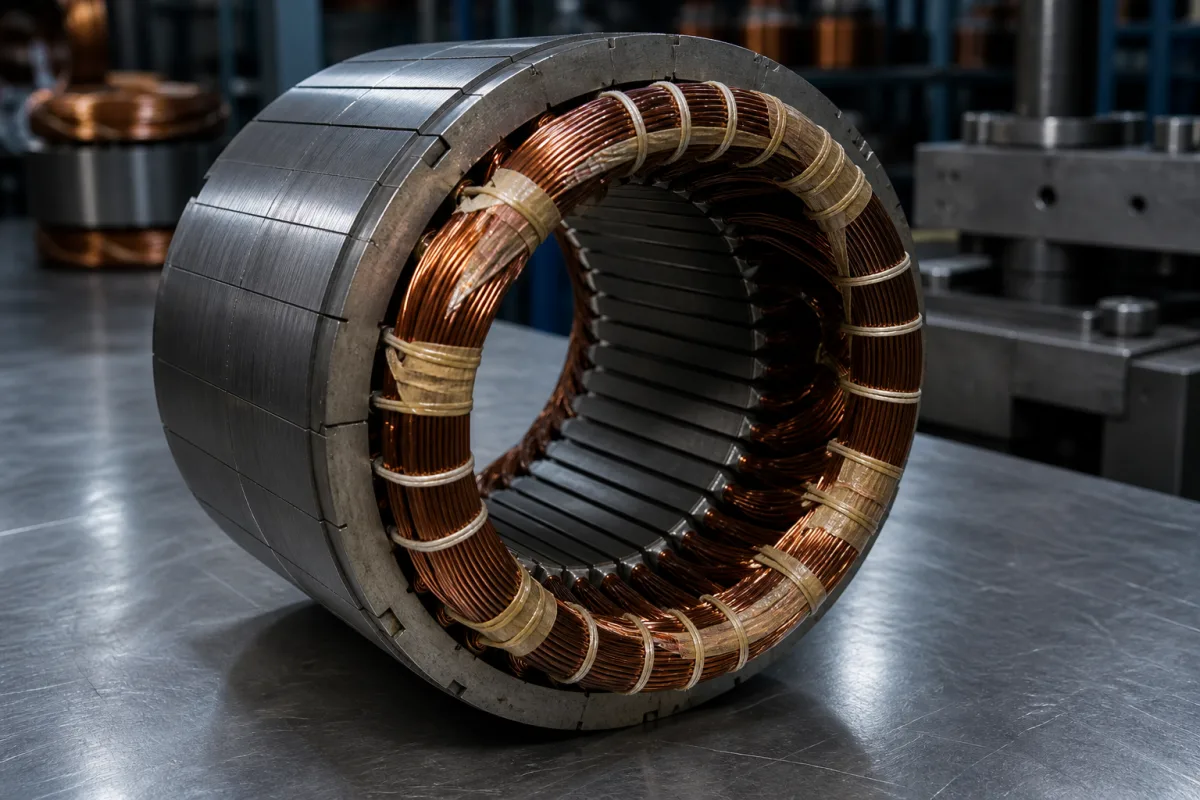 Stator in einer industriellen Fertigungsumgebung