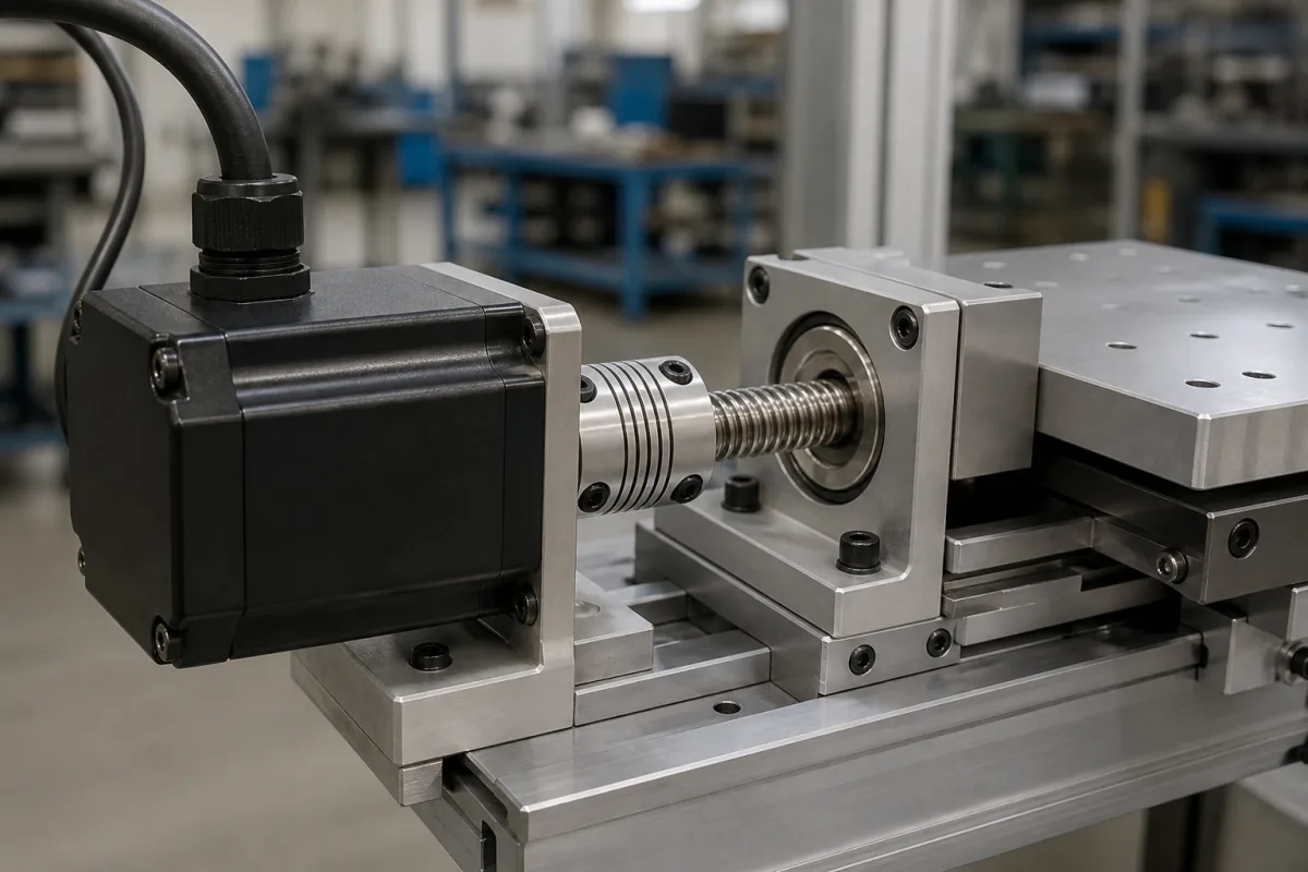 Schrittmotor in einer industriellen Fertigungsumgebung