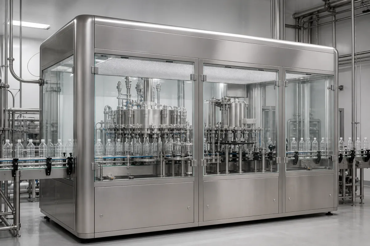 Sterile Luft-/Hauben-Enclosure in einer industriellen Fertigungsumgebung