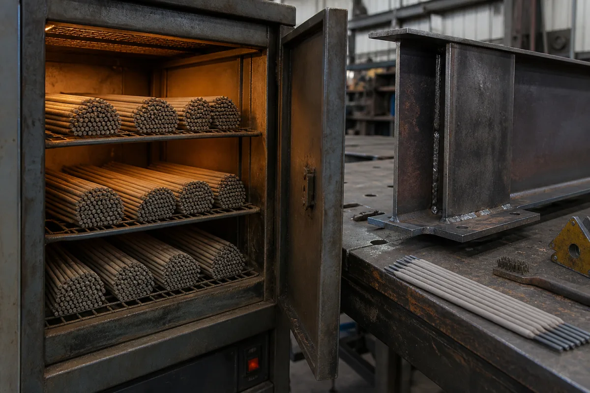 Schweißelektrode für Baustahl in einer industriellen Fertigungsumgebung