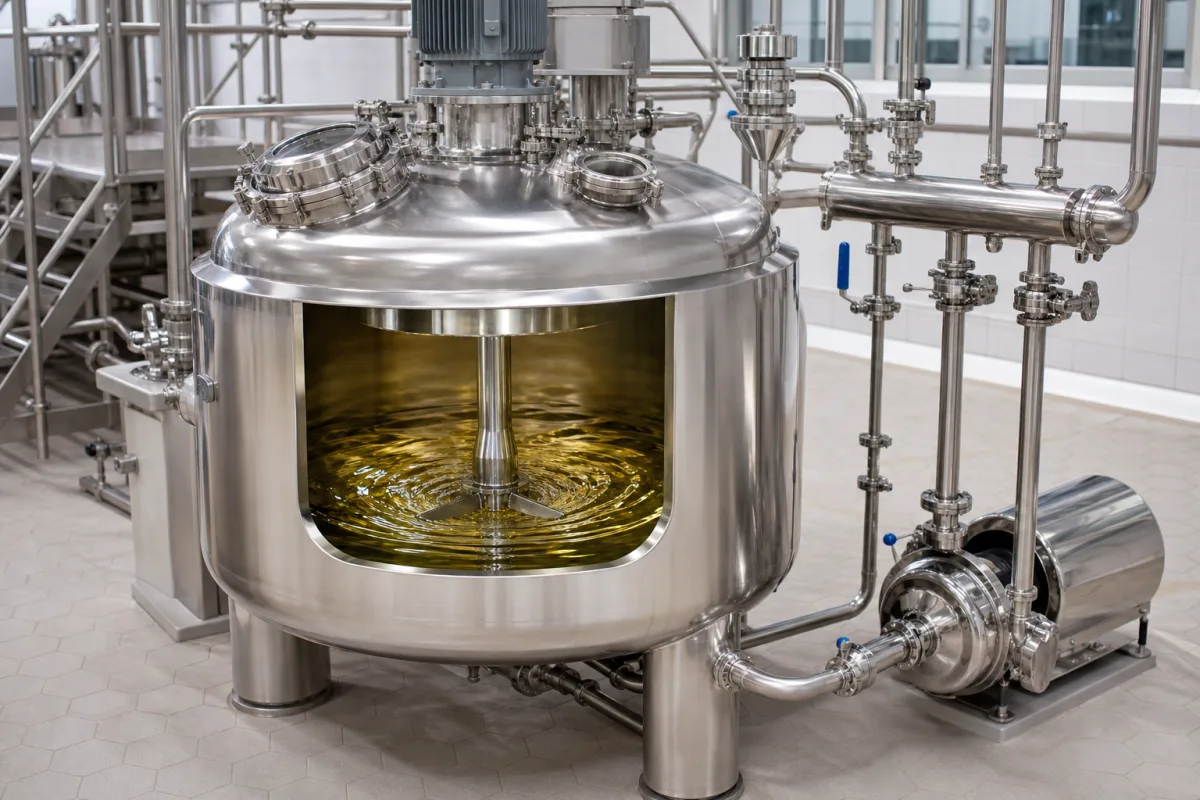 Syrup Preparation Vessel in a manufacturing environment