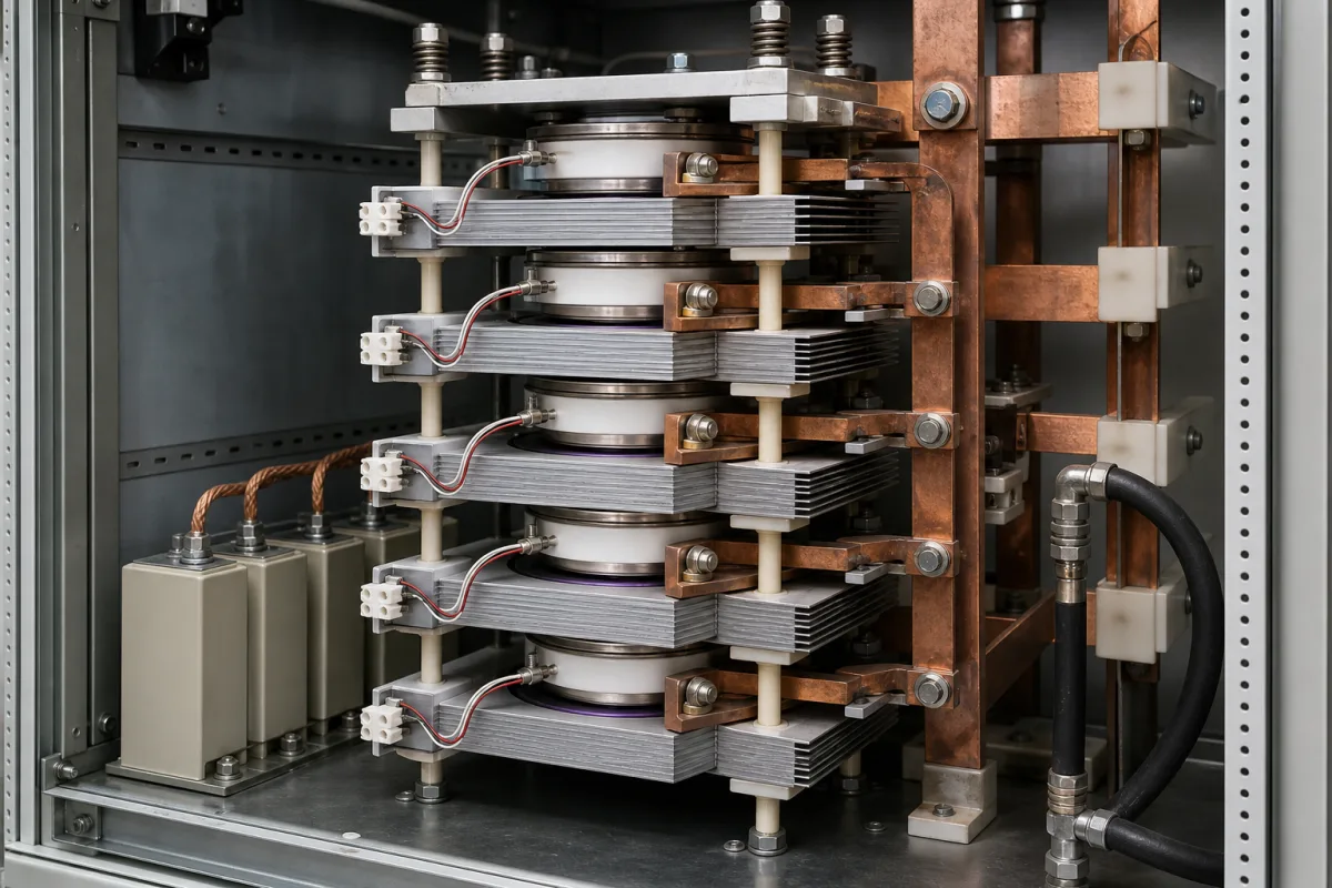 Thyristor-Baugruppe in einer industriellen Fertigungsumgebung