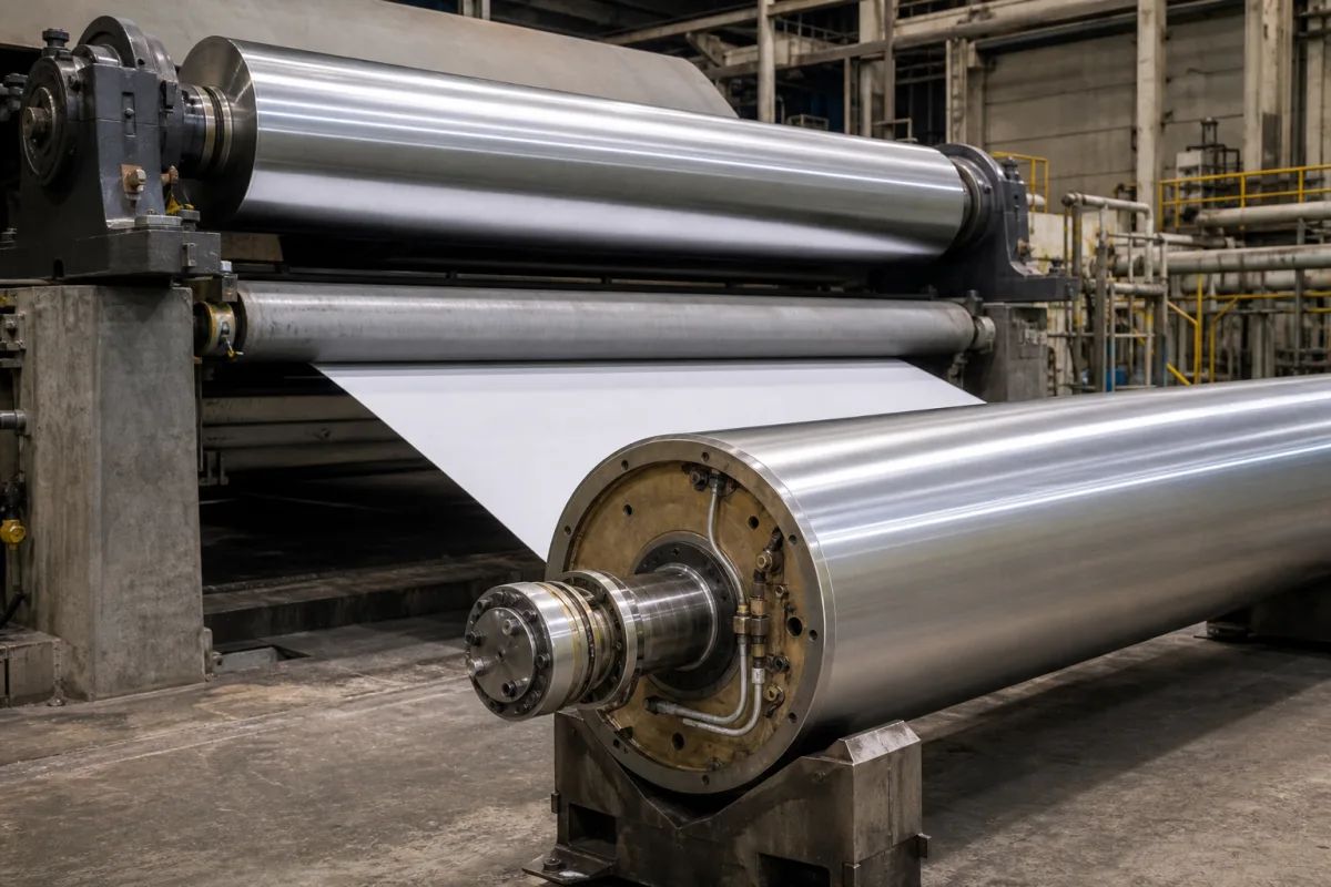 Top Crowned Roll in einer industriellen Fertigungsumgebung