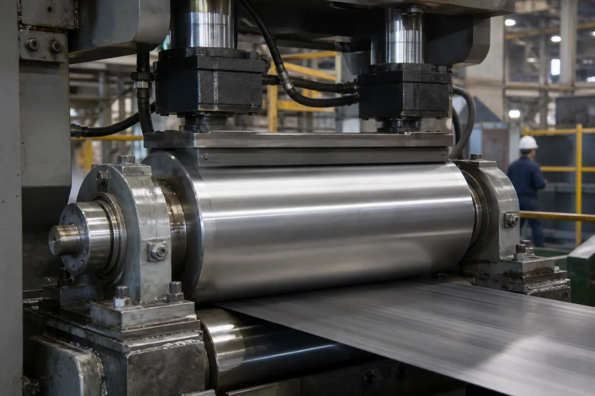 Obere Klemmwalze in einer industriellen Fertigungsumgebung