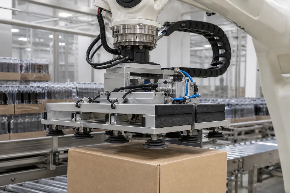 Vakuumgreifer-Endeffektor in einer industriellen Fertigungsumgebung