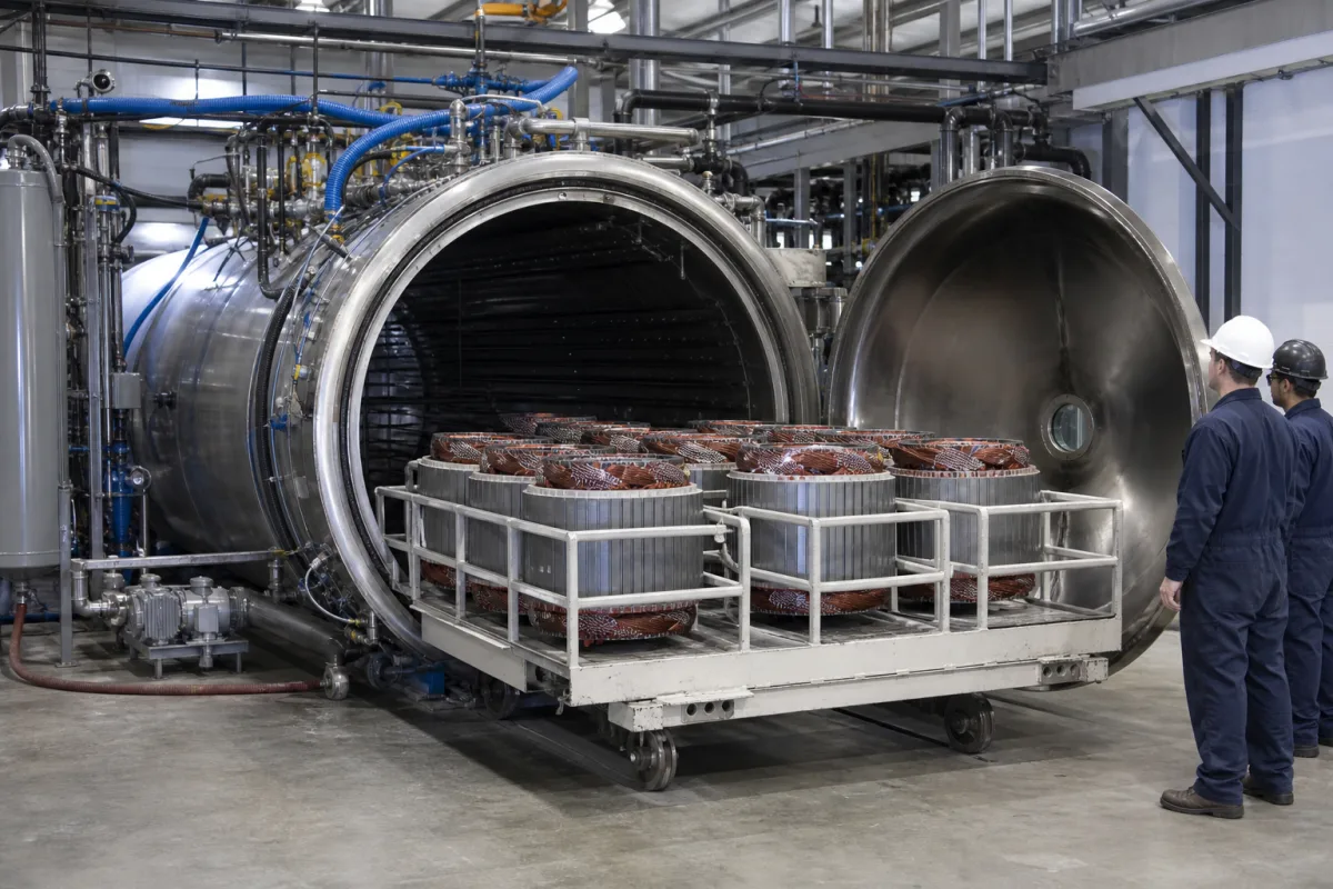 Vakuum-Druck-Imprägnierkammer (VPI) in einer industriellen Fertigungsumgebung