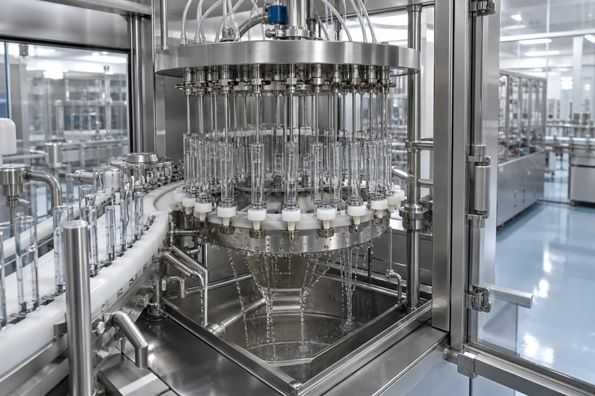 Vial-/Spritzen-Waschmaschine in einer industriellen Fertigungsumgebung