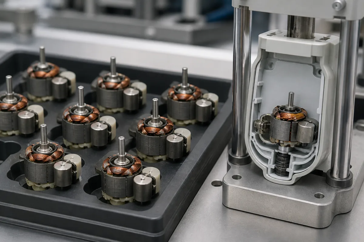 Vibrationsmotor-Kern in einer industriellen Fertigungsumgebung