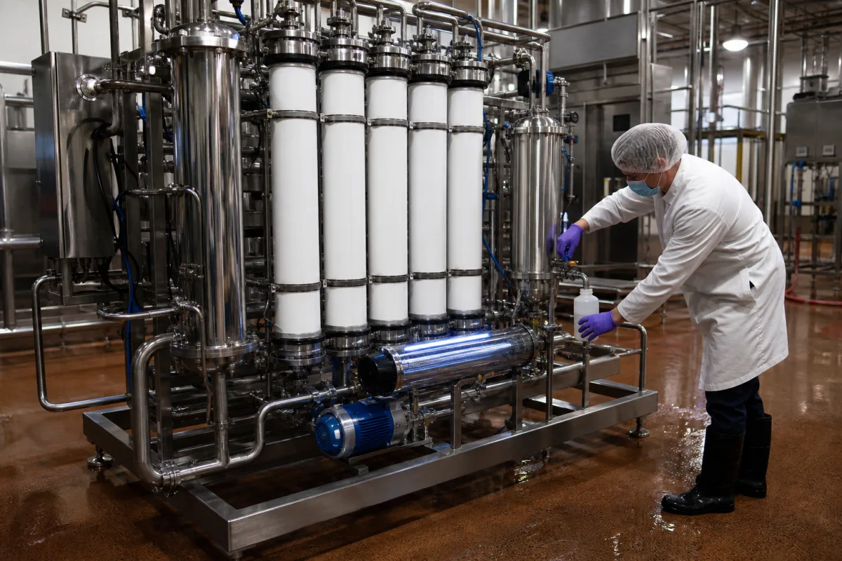 Wasserfiltrationseinheit in einer industriellen Fertigungsumgebung