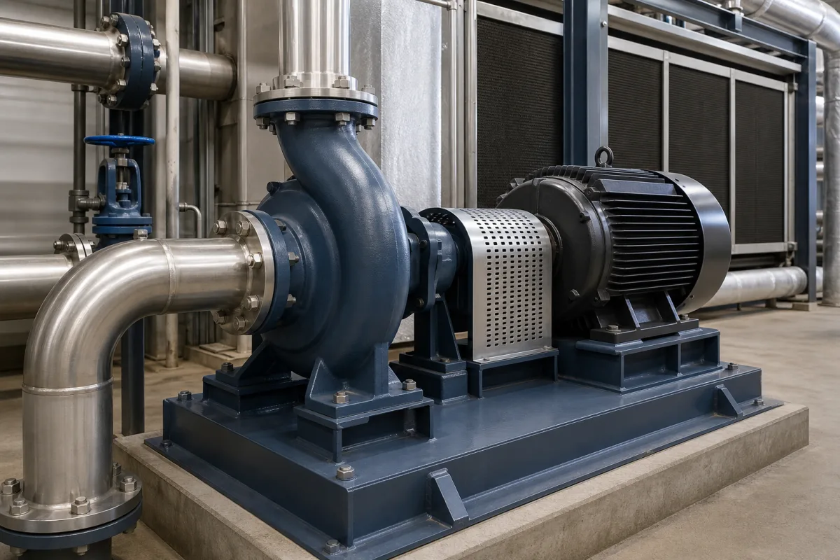 Wasserpumpe in einer industriellen Fertigungsumgebung