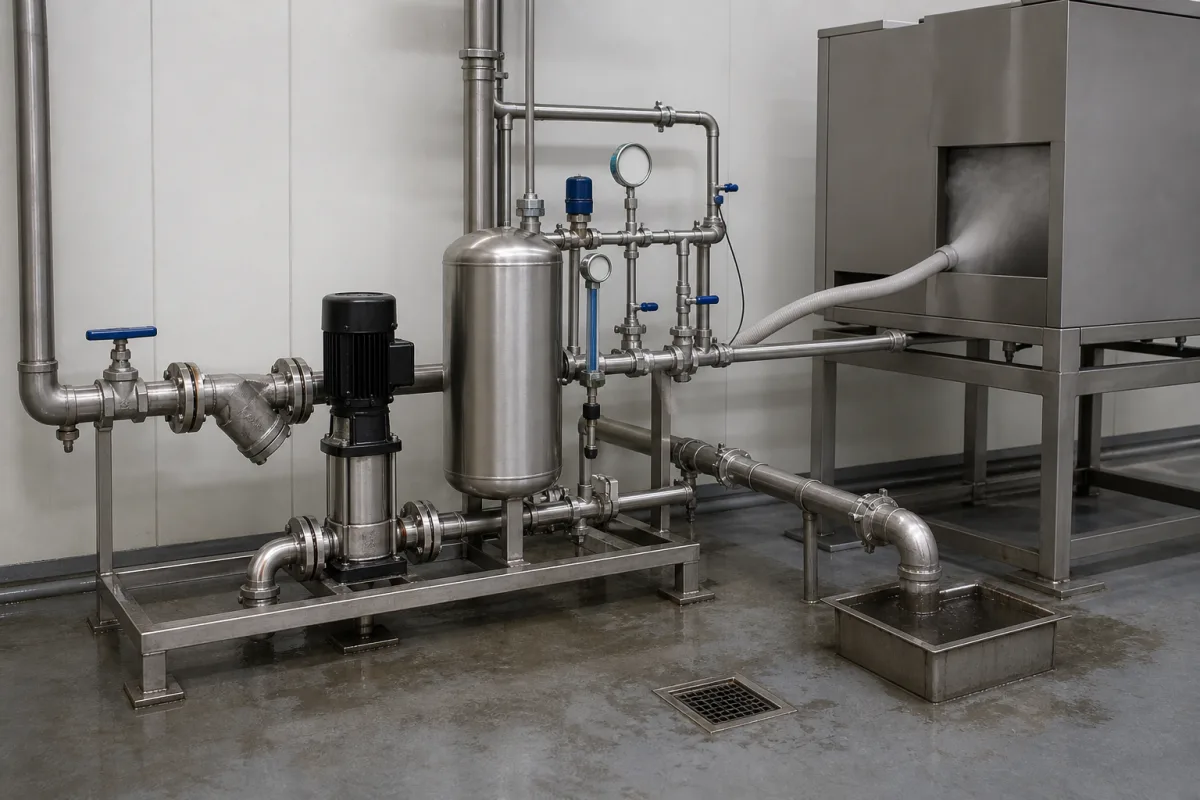 Wasserversorgungs- und Entwässerungssystem in einer industriellen Fertigungsumgebung