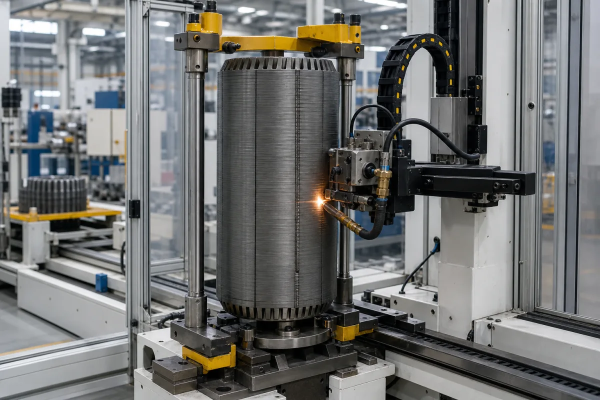 Schweißkopf in einer industriellen Fertigungsumgebung
