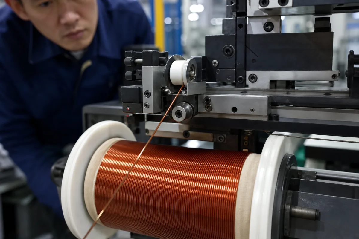 Drahtführungsmechanismus in einer industriellen Fertigungsumgebung