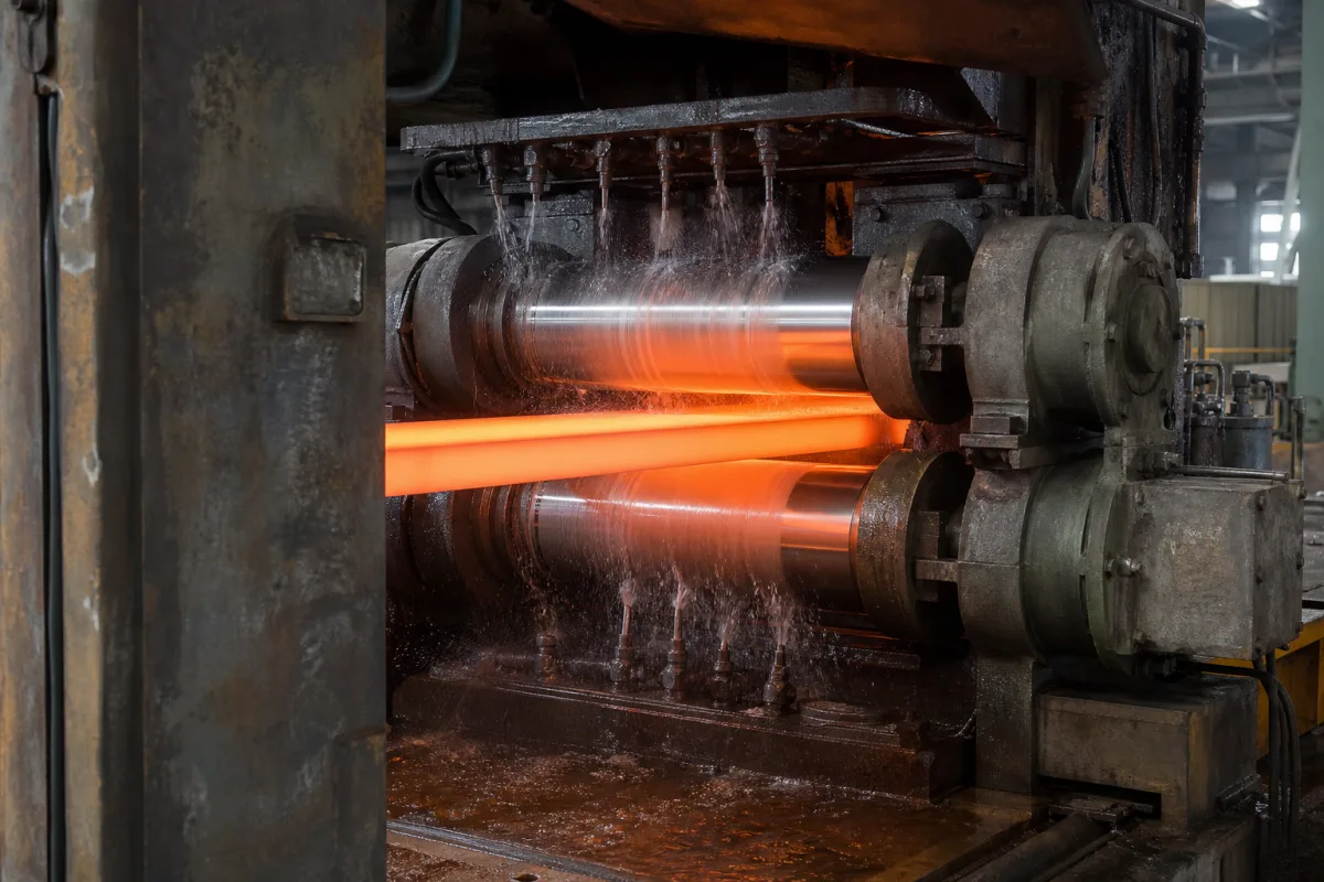Arbeitswalzen in einer industriellen Fertigungsumgebung